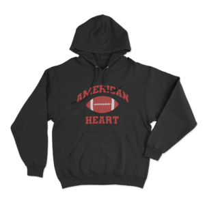 American Heart Football Hoodie Black
