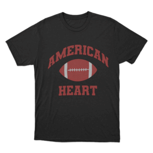 American Heart Football T Shirt Black